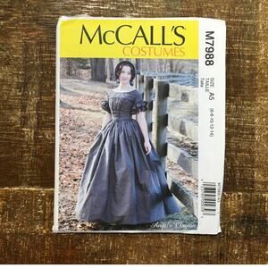McCalls Sewing Pattern M7988 Costume Outlander Dress Civil War Ohara 6-14 UNCUT